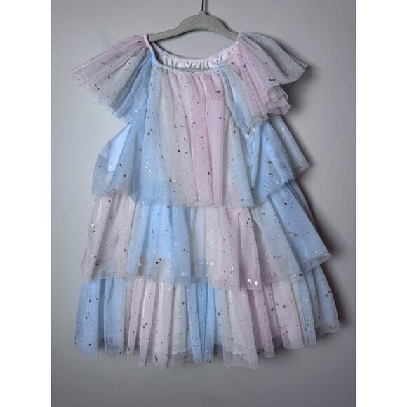 Nordstrom Other - Nordstrom Pastel Rainbow Unicorn Tiered Tulle Little Girls Dress Sz 2T NEW